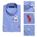 ralph laure hommes mode chemises manches longues 2013 polo italie coton rayures caine cyan